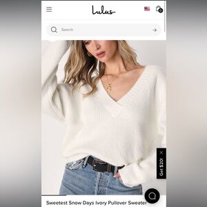 Lulus fuzzy white sweater